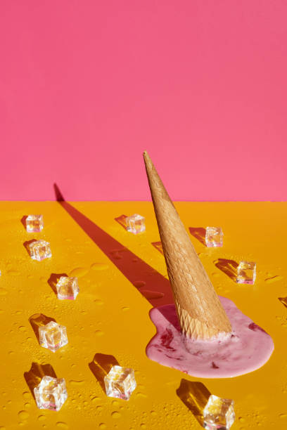 istock Strawberry ice cream cone upside down and melted. 1226936907