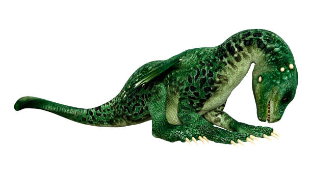 istock 3D illustration fantasy dragon on white 1226942474