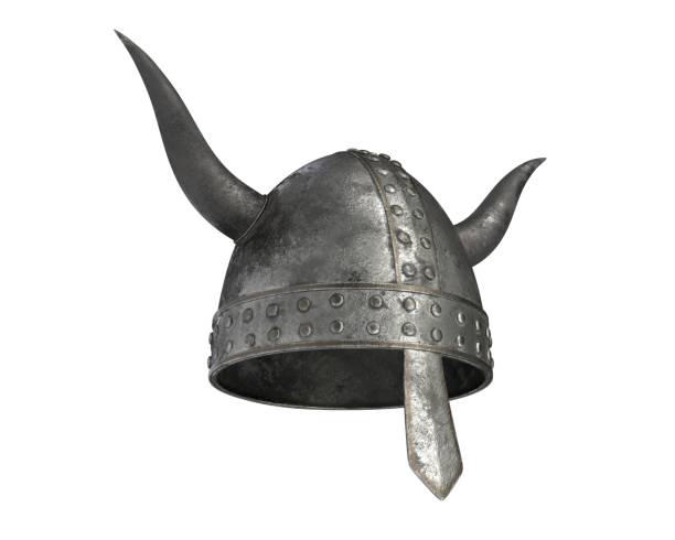 istock 3D render of medieval helmet with horns isolated on white 1226943011
