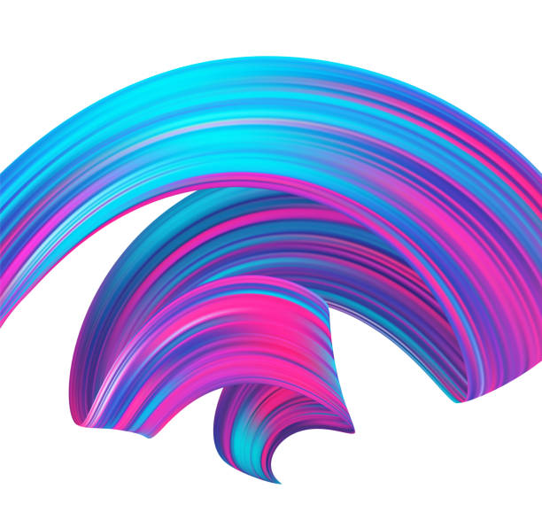 istock 3d abstract twisted flow liquid shape. Acrylic or oil colorful paint sroke. 1226943080