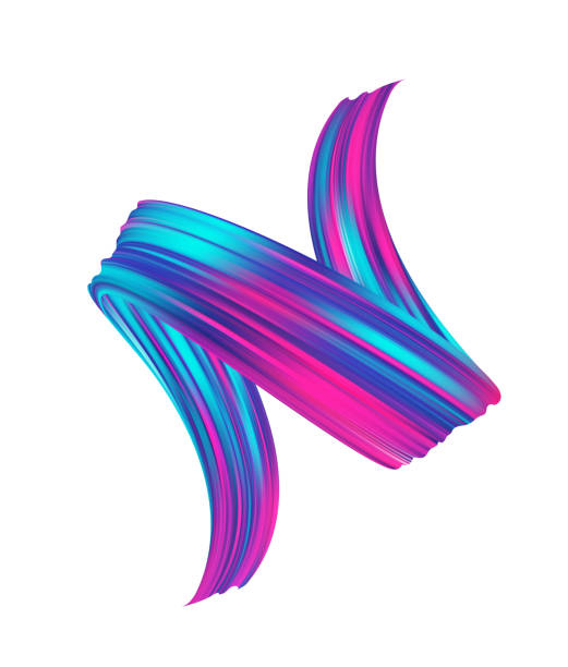 istock 3d realistic neon colored brush stroke oil or acrylic paint. Wave Liquid shape. Trendy abstract design 1226943090