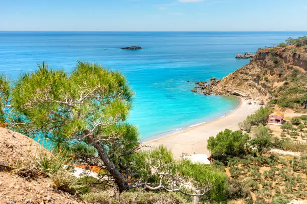 Photo of Famous sandy beach of Agia Fotia near Ierapetra, Crete, Greece.