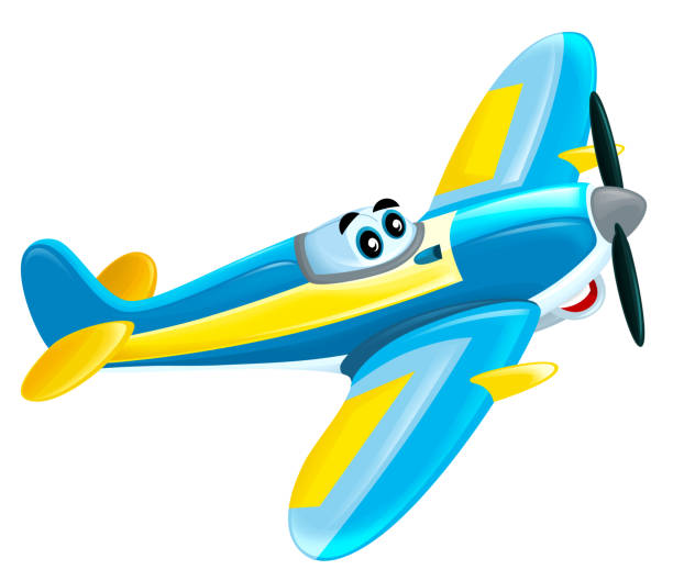 ilustrações de stock, clip art, desenhos animados e ícones de cartoon happy jet fighter military machine on white background - rocket smiling missile bomb
