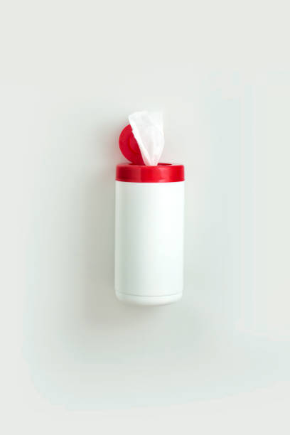 istock Flat lay wet wipe tissue still life. 1226952755