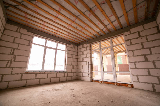 istock Completed apartments without repair from the builder. Final step Construction house of foam block white walls. Finished Real estate 1226954058
