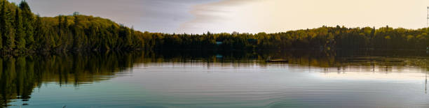 panorama of a lake in northern ontario