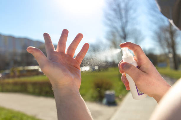 istock Athlete decontaminates a hands with an antiseptic 1226964712