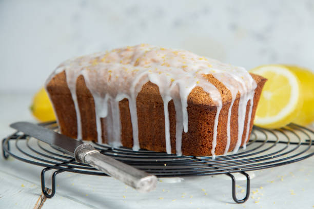 istock Traditional glazed lemon pound cake loaf with poppy seed 1226968712
