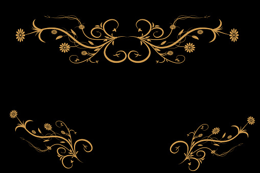 Gold Border On A Black Background Stock Illustration - Download Image Now -  Abstract, Antique, Art - iStock