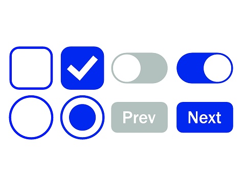 Set User Interface Controls Check Box Switchers Slider Software Ui ...