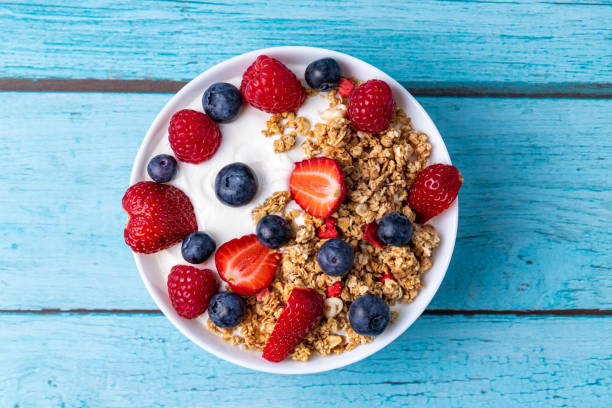 istock Muesli with greek yogurt on the table 1226977416