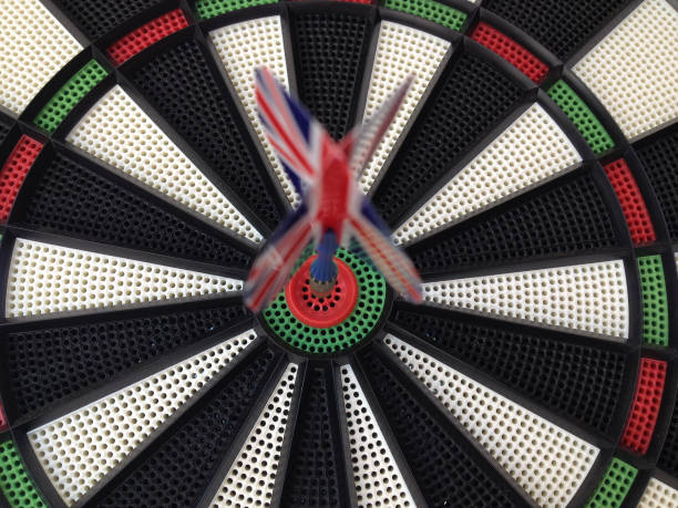 istock Bullseye darts dartboard with britain flag 1226978707
