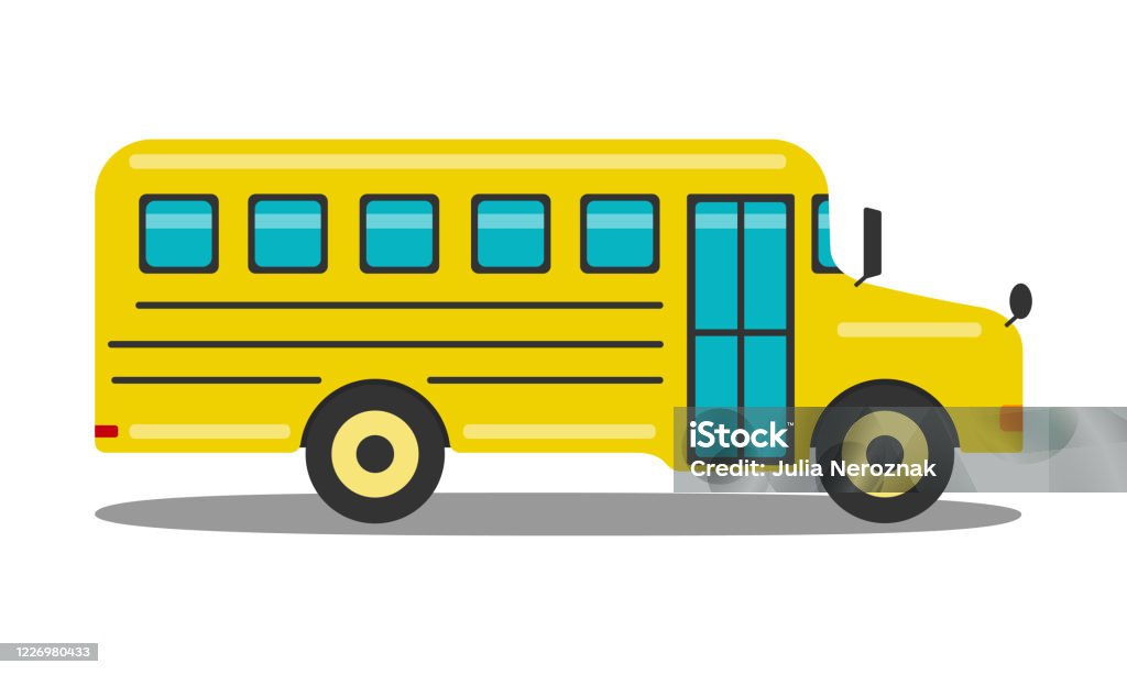 Classic Yellow School Bus Isolated Stock Illustration - Download Image Now  - School Bus, Cartoon, Bus - iStock