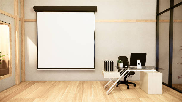 istock tropical style room interior, empty room japan style. 3D rendering 1226982232