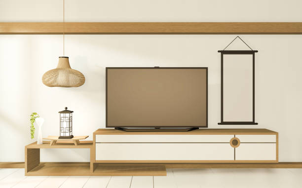 istock tropical style room interior, empty room japan style. 3D rendering 1226982296