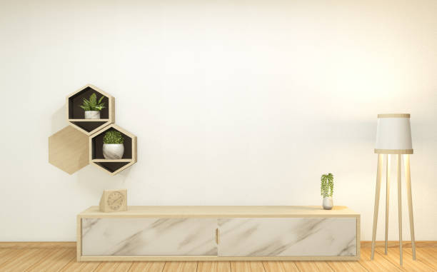 istock tropical style room interior, empty room japan style. 3D rendering 1226983461