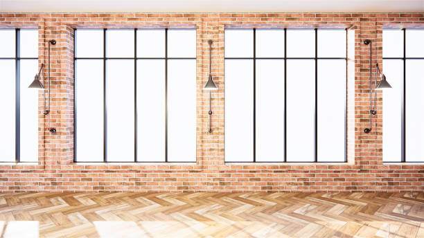 istock Empty - Living Room white brick wall Loft Style Interior Design. 3D Rendering 1226985110