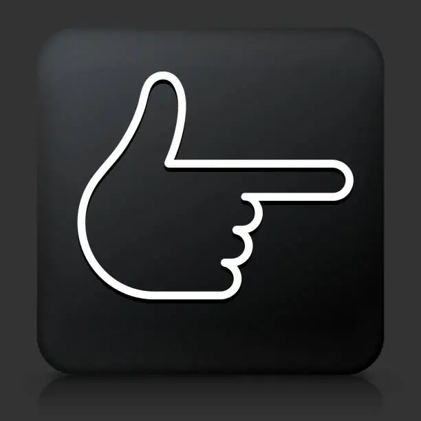 Vector illustration of Finger Pistol Hand Sign Pointing Icon