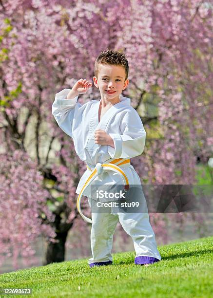 Karate Kid - Fotografie stock e altre immagini di Aikido - Aikido, Allenamento, Ambientazione esterna