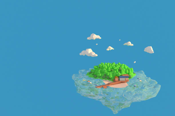 istock 3D illustrator Zanzibar in Tanzania. 3d rendering Low Polygon Geometry Background. Abstract Polygonal Geometric Shape. Lowpoly Minimal Style Art. 1226991773