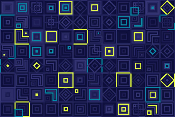 abstrakcyjne kształty geometryczne tło techniczne - purple tile mosaic tiled floor stock illustrations