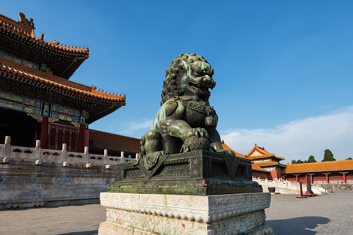 the bronze lion of the Forbidden City