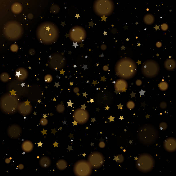 istock Gold bokeh, shiny glittering golden and silver stars confetti 1227007186