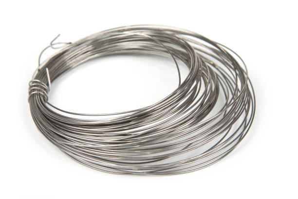 istock Stainless steel wire roll on a white background 1227008613