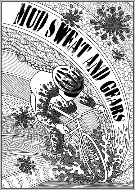 Vector illustration of Cyclocross.  Poster on a bicycle theme.