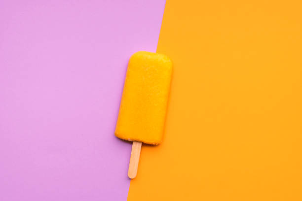 Orange popsicle ice cream. Vegan summer dessert