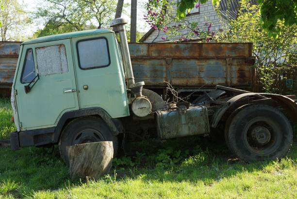 istock one old big lorry with a green cab 1227014473