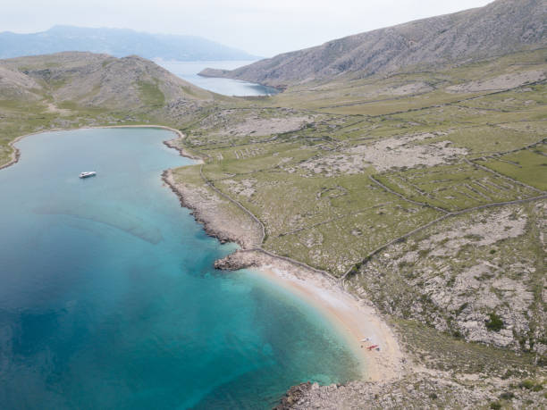 istock Yacht parked in an empty bay in Croatia 1227015653