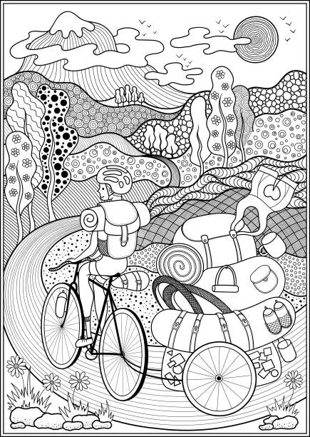 Vector illustration of Poster on a bicycle theme.
