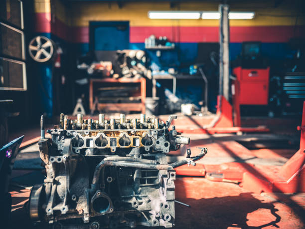 V8 car engine close-up