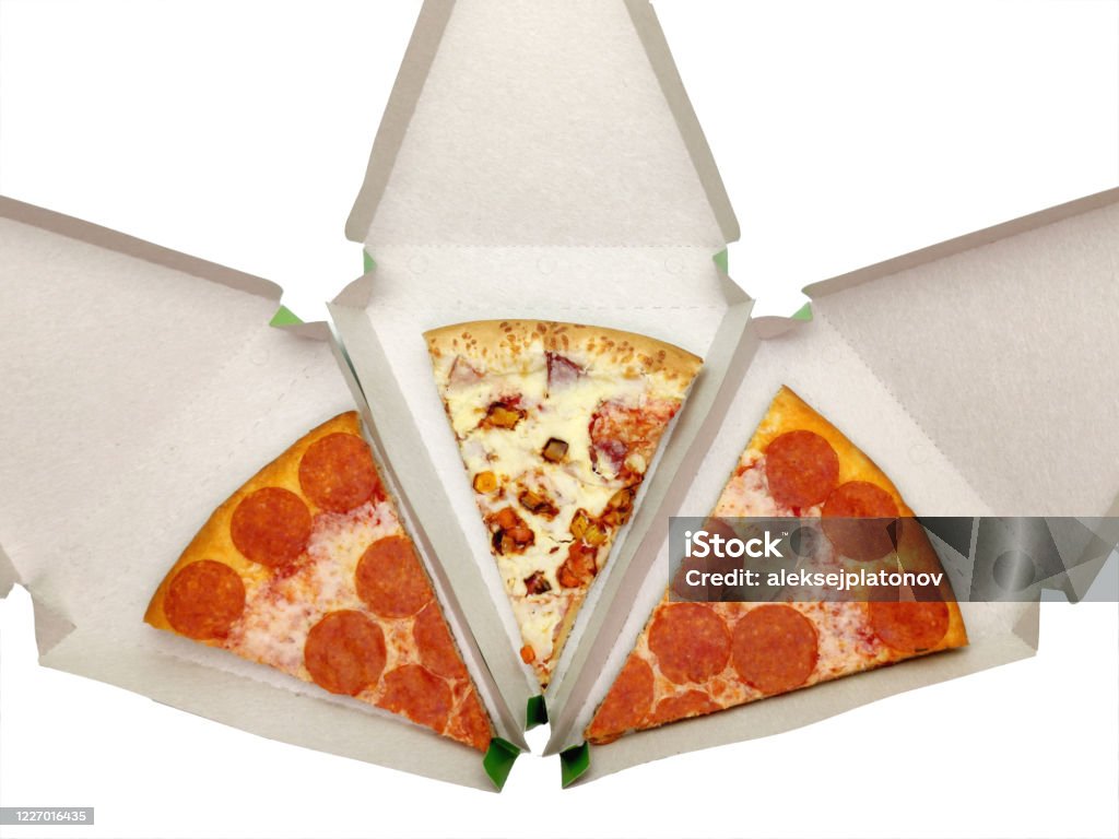 Pizza Slices Trong Bao Bì Hình Tam Giác Được Cô Lập Trên Nền Trắng ...