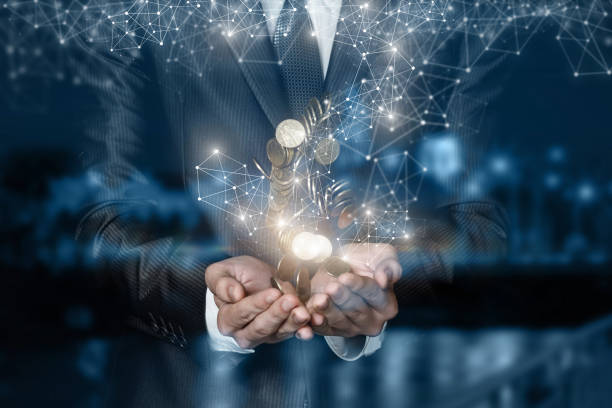istock Concept of obtaining capital from the network. 1227017249