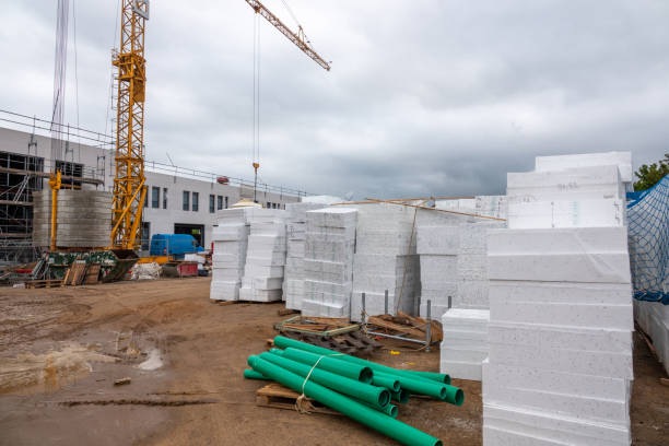istock large construction site there are many stacks of insulation boards 1227017265