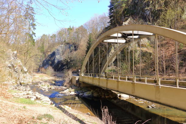 istock Small old rusty steel train trestle bridge in the weisseritztal 1227017481