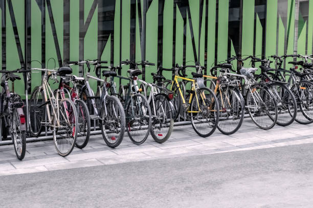 istock Bicycles near a green wall 1227019804