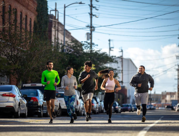 istock Running Group on Los Angeles Street 1227020326