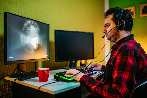 istock Computer gamer concentrating on the game 1227021853