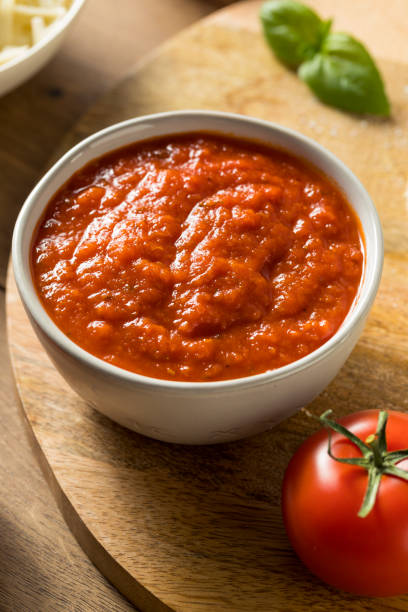 istock Fresh Organic Basil Tomato Pizza Sauce 1227025556