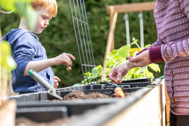 istock Cute Kid and Mother Gardening While Quarantined at Home During Springtime 1227025634