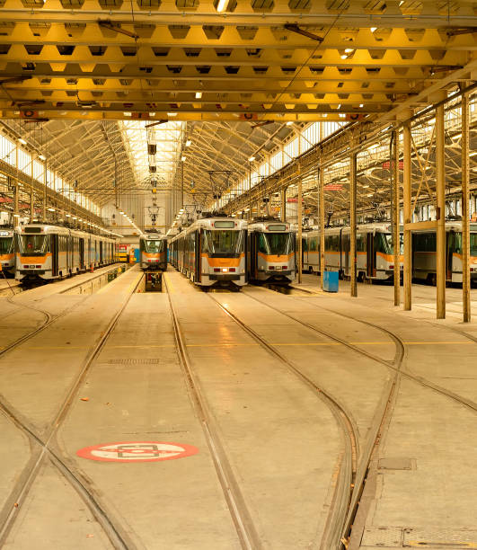 istock Trams depot, public transport infrastructure 1227025717