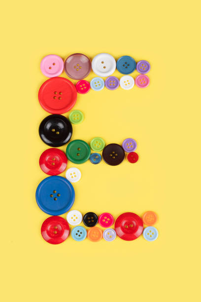 istock Letter E made of sewing buttons 1227030673