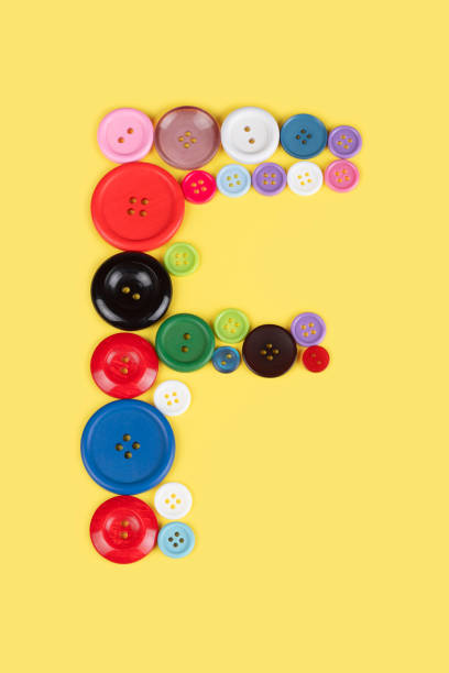 istock Letter F made of sewing buttons 1227030686