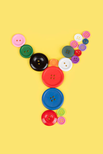 Letter Y made of sewing buttons