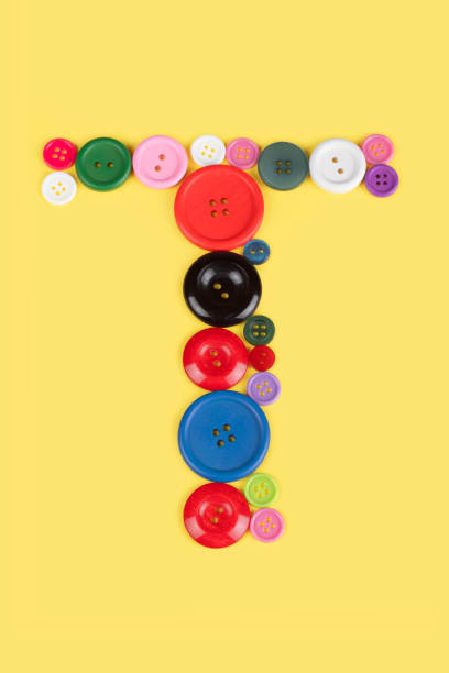 istock Letter T made of sewing buttons 1227030873