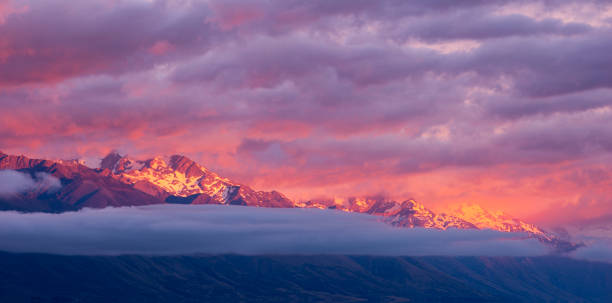Mountain view at sunrise from Lake Pukaki, South Island, New Zealand