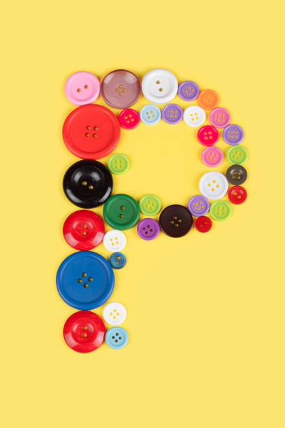 istock Letter P made of sewing buttons 1227030902